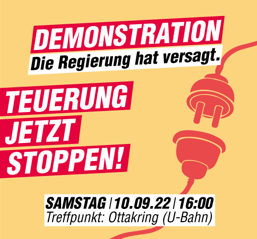 Demonstration: Teuerungen jetzt stoppen!
